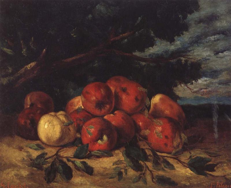 Gustave Courbet Red apples at the Foot of a Tree oil painting picture